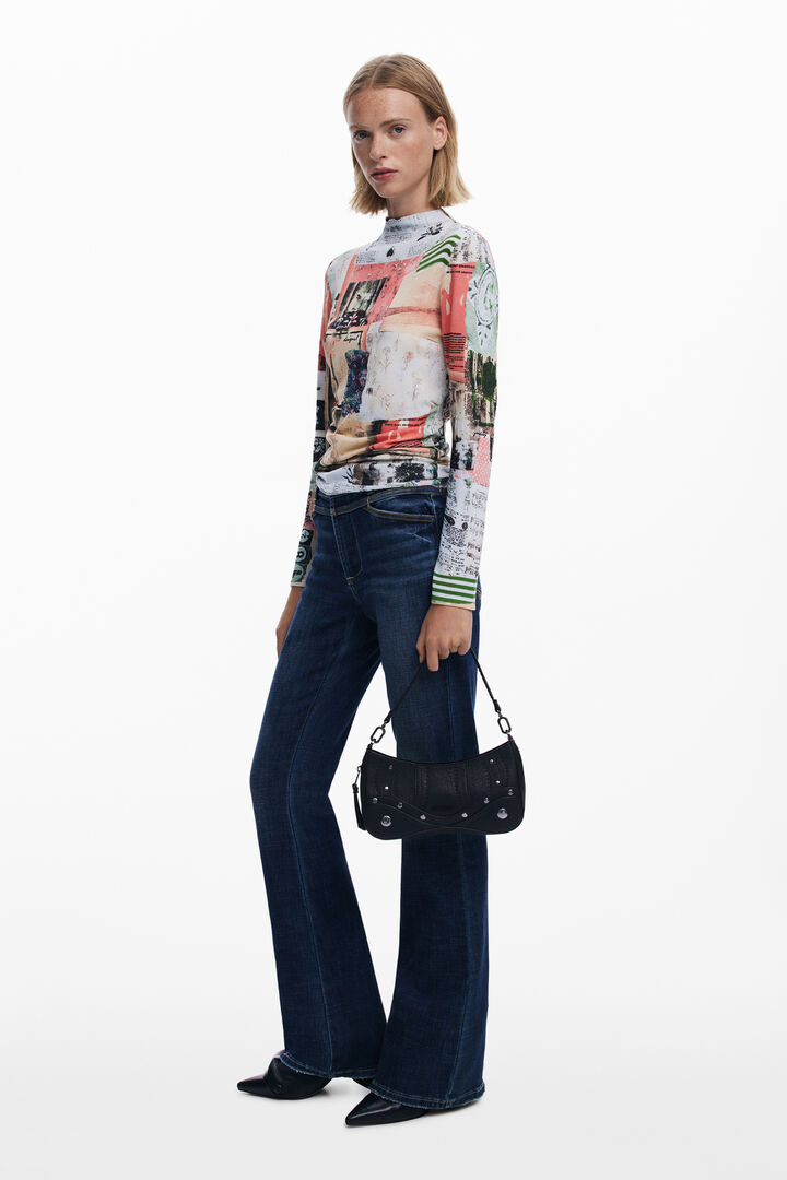 Bolso efecto piel bordados pequeño | Desigual