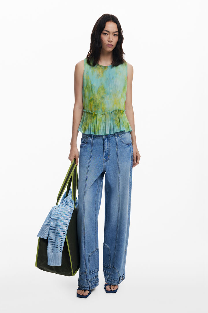 Ruffled pleated blouse | Desigual