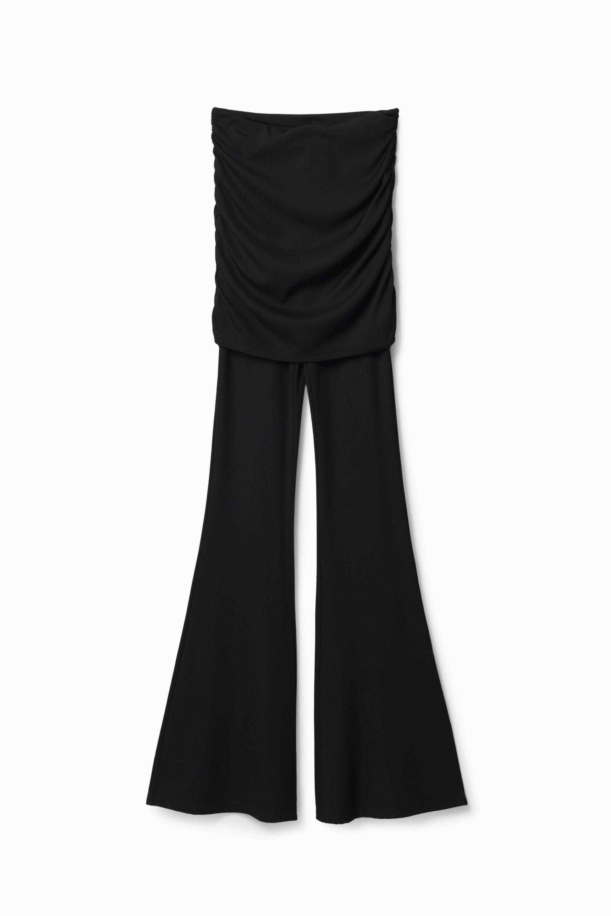 Flare trousers with skirt
