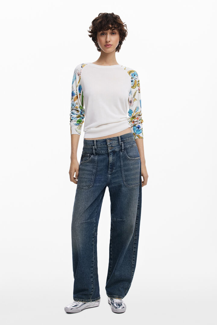 Floral sleeve sweater | Desigual