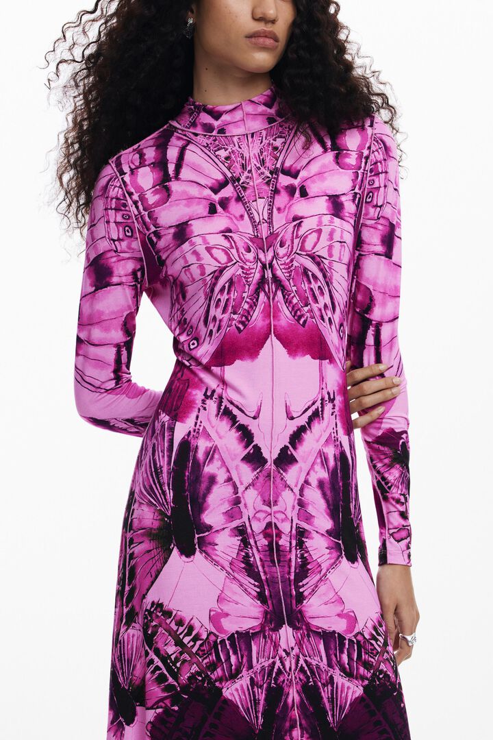 Vestido midi mariposa | Desigual