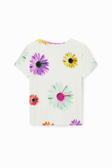 Ribbed daisy T-shirt | Desigual
