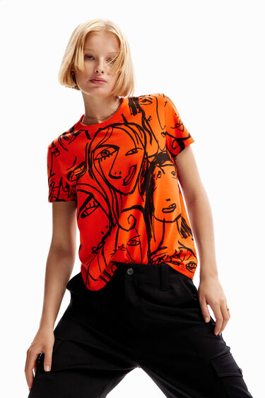 Contrasting face T-shirt | Desigual