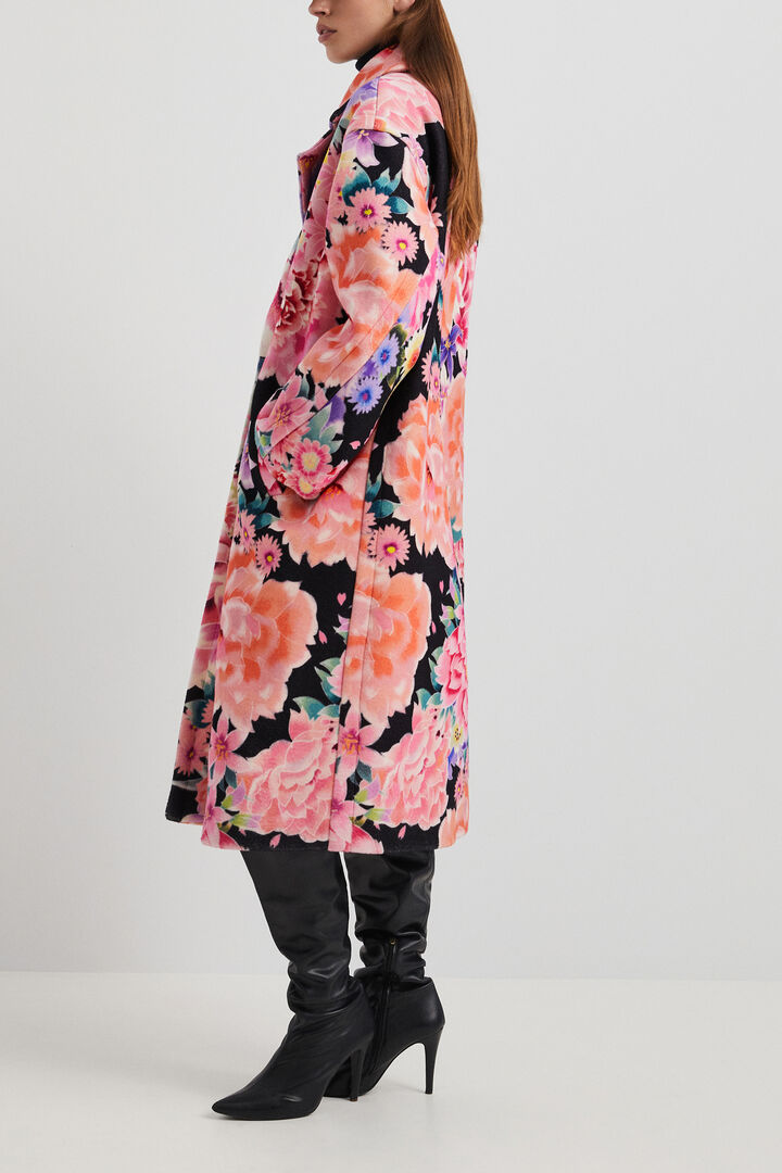 Oversize floral coat | Desigual