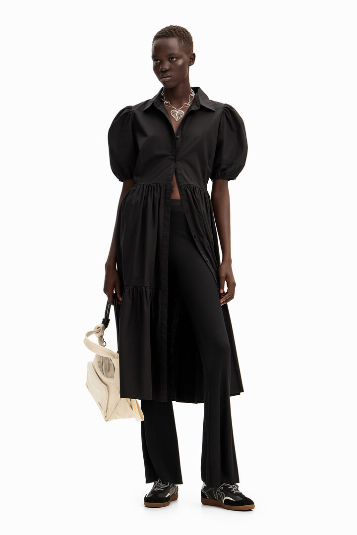 Poplin midi shirt dress