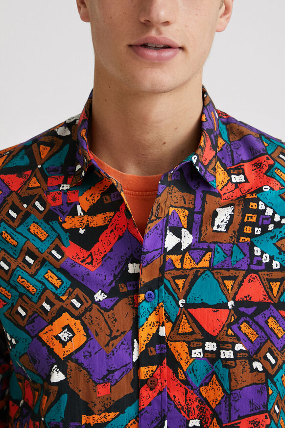 Long-sleeve geometric shirt | Desigual