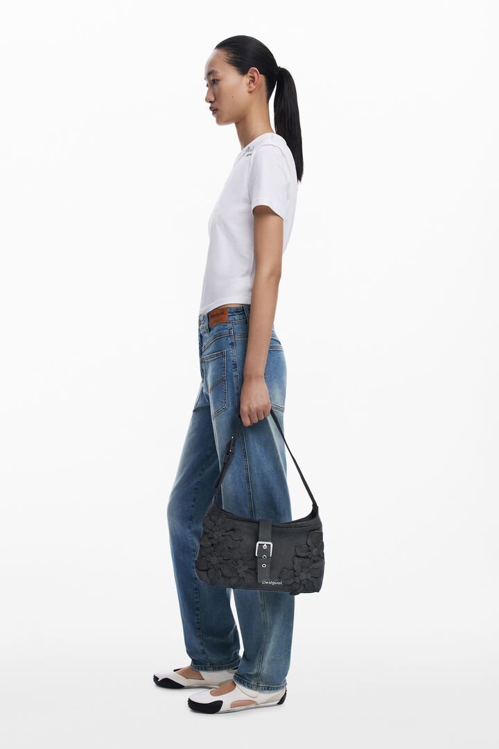 Medium bag with flower appliqués | Desigual