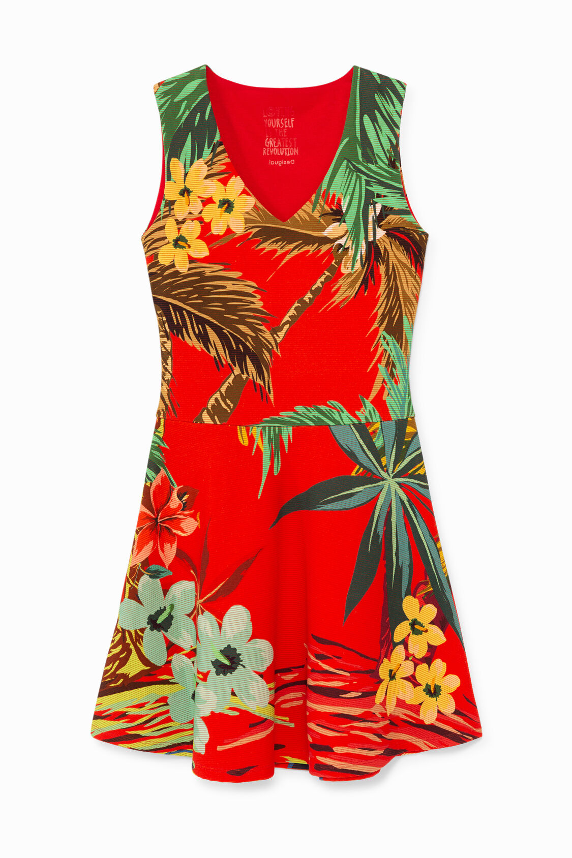 Short Dress Hawaiian Print Desigual Com
