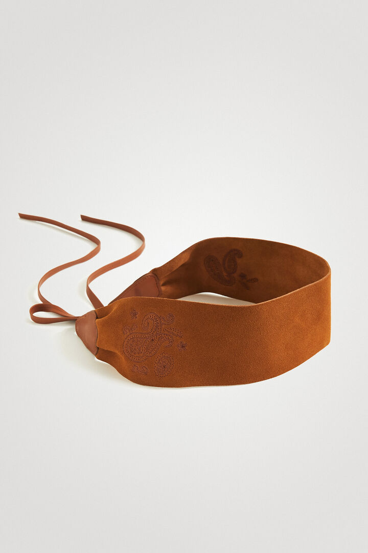 Leather sash embroidered frieze | Desigual