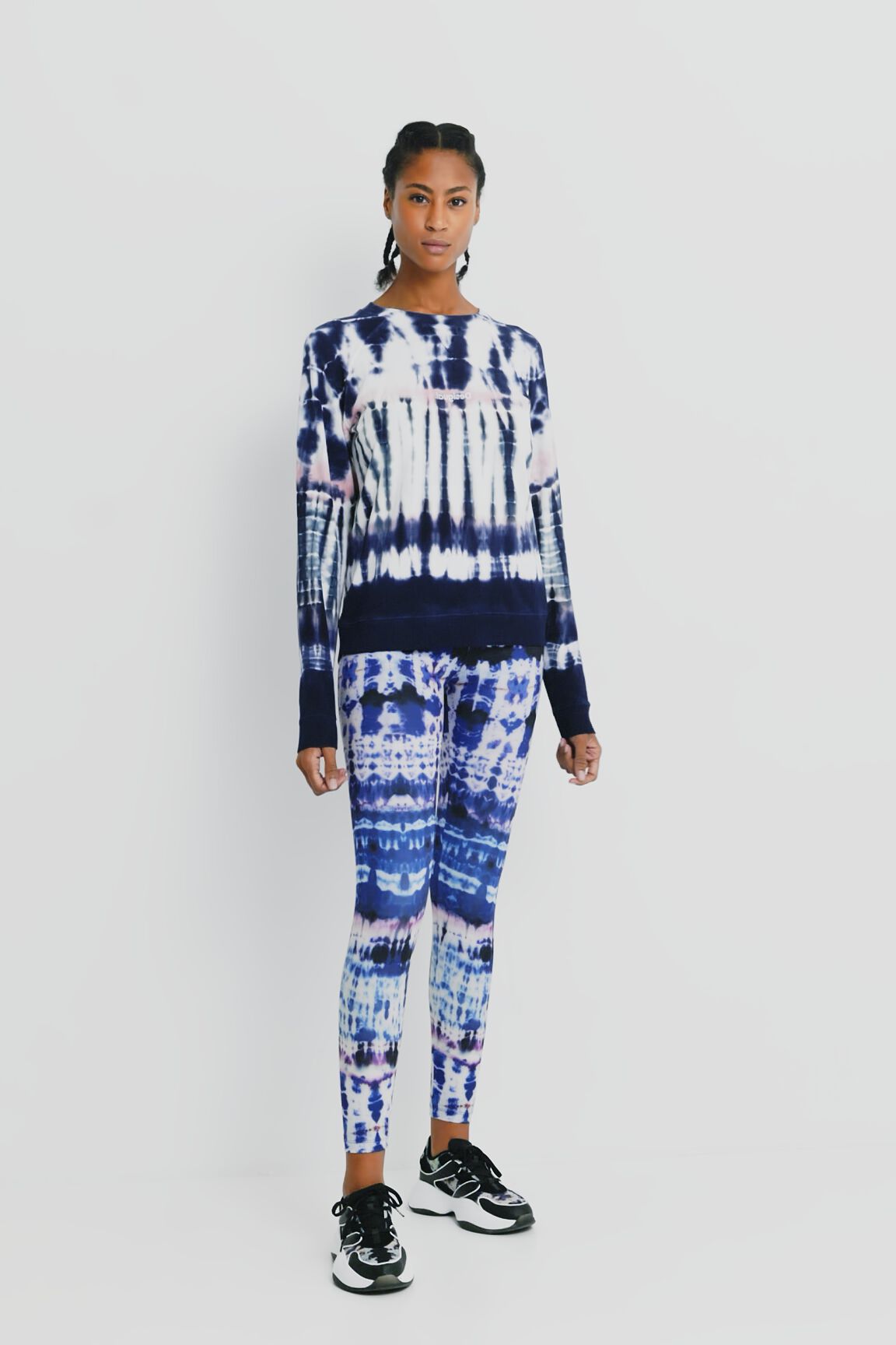 blue and white tie dye jumper
