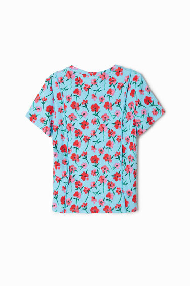 T-shirt met bloemenpatch | Desigual