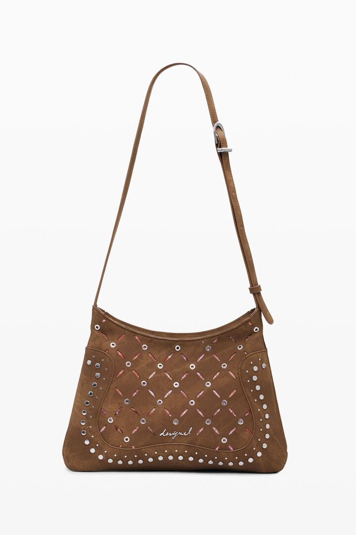 Medium cut-out faux leather bag