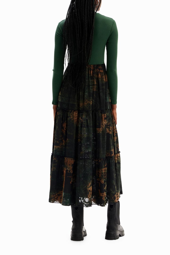 Vestido combinado midi | Desigual