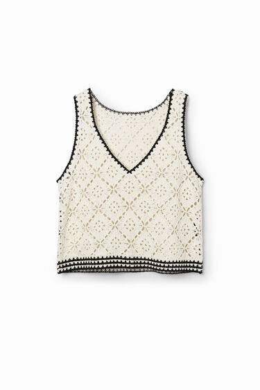 Crochet T-shirt schouderbandjes | Desigual