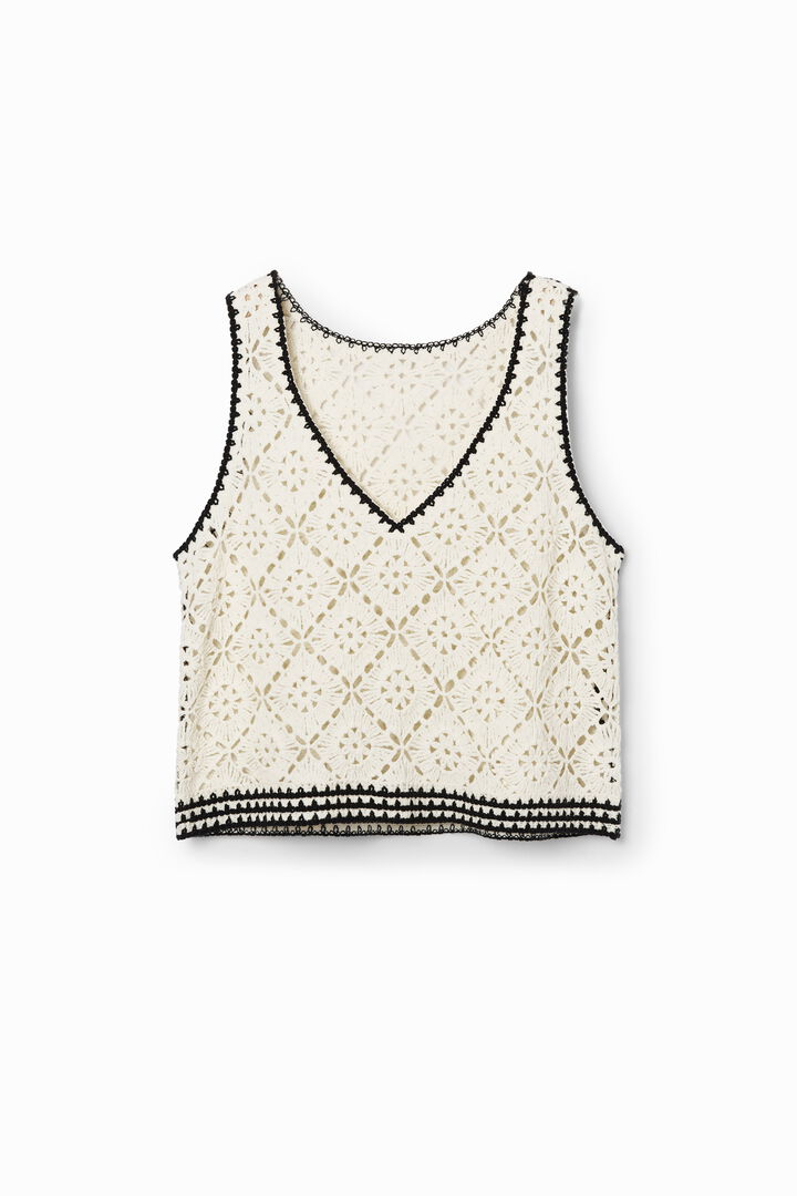 T-shirt bretelles crochet