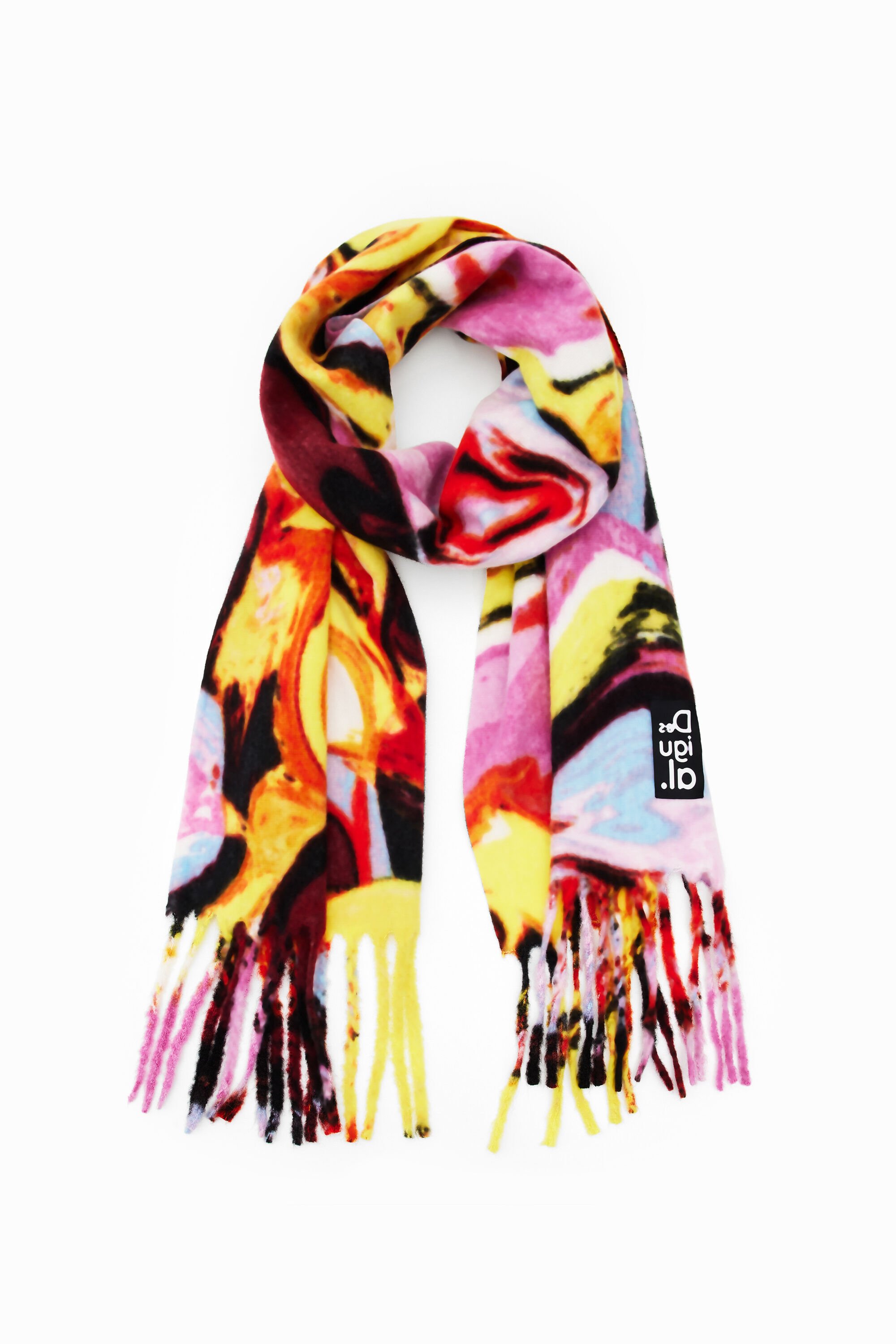 Desigual, Kunstvoller Schal, Damen, Polyester, Gelb, U