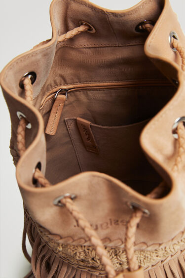 Tasselled leather backpack | Desigual
