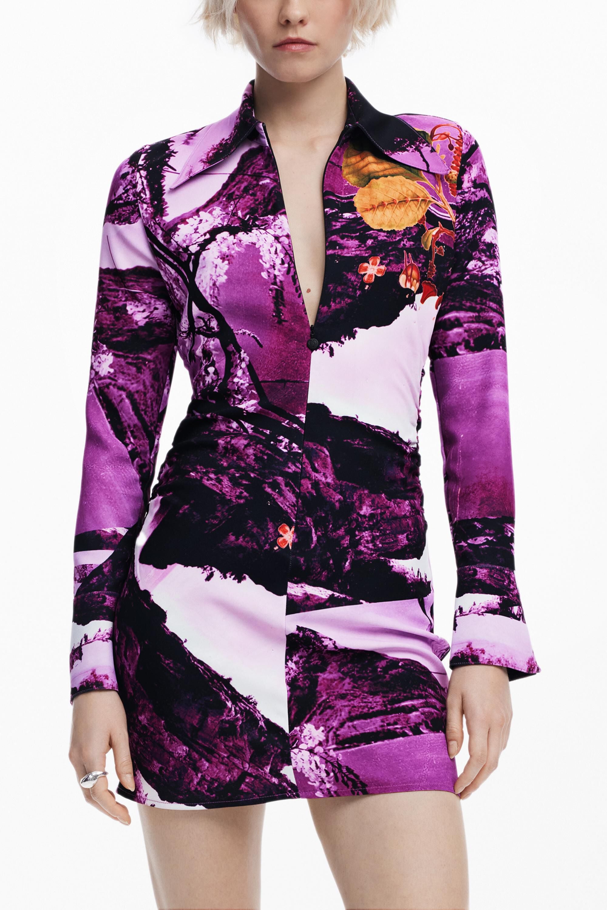Vestido diseñado por Mr. Christian Lacroix, Poliester, Rojo,