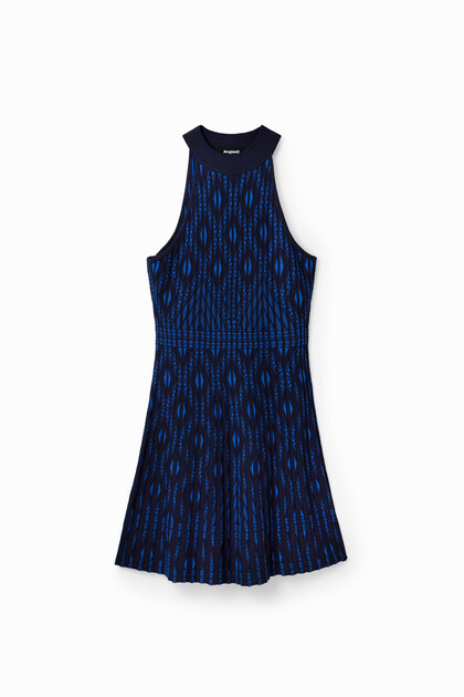 Short geometric knit dress