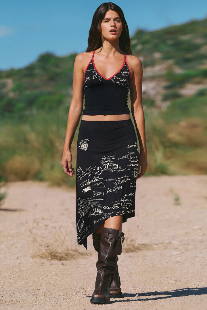 vintage printed strappy top