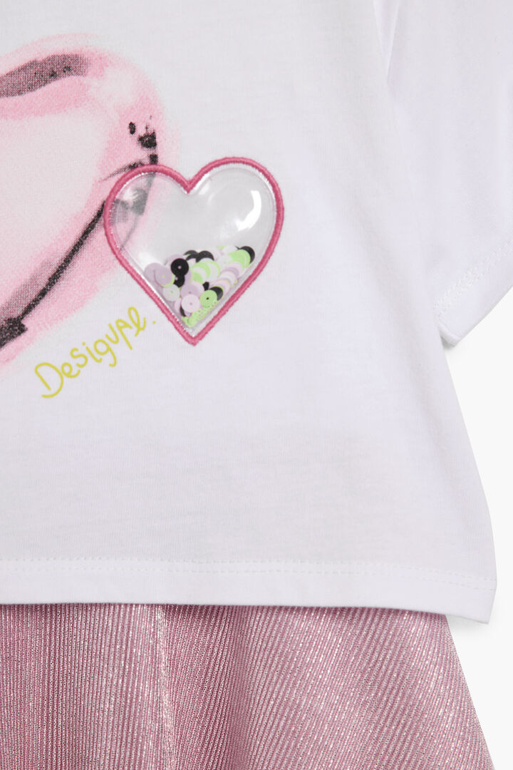 Double-layer dress with hearts | Desigual