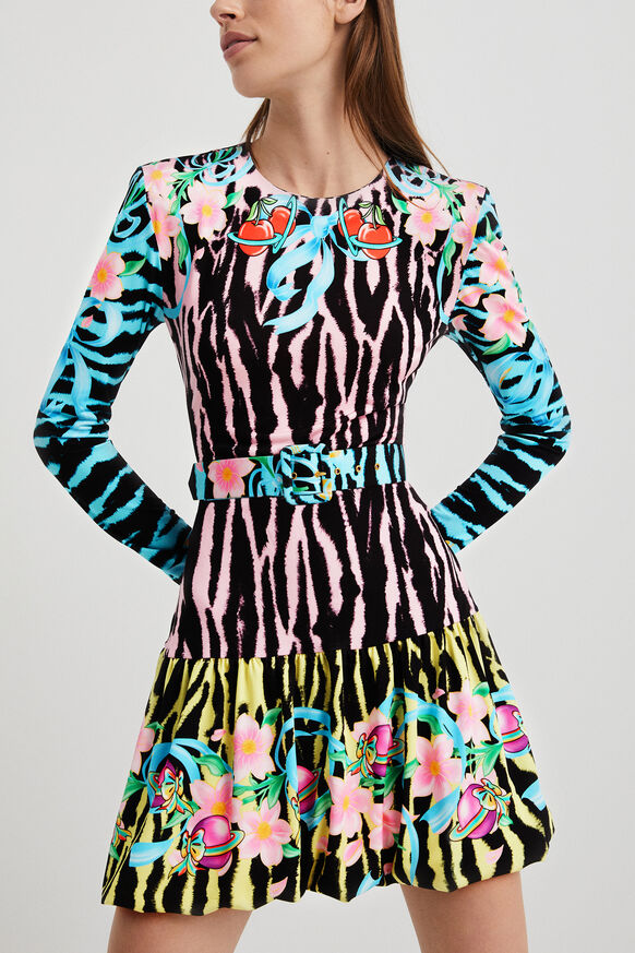 Zebra slim short dress | Desigual
