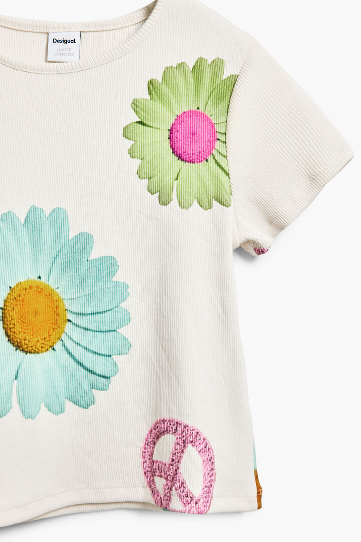 Ribbed floral T-shirt | Desigual