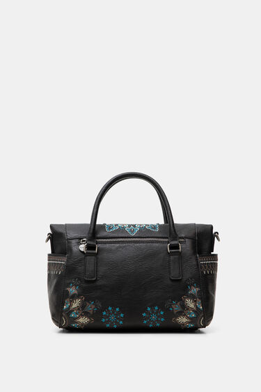 conducir pedal fax Synthetic leather embroidered handbag | Desigual.com