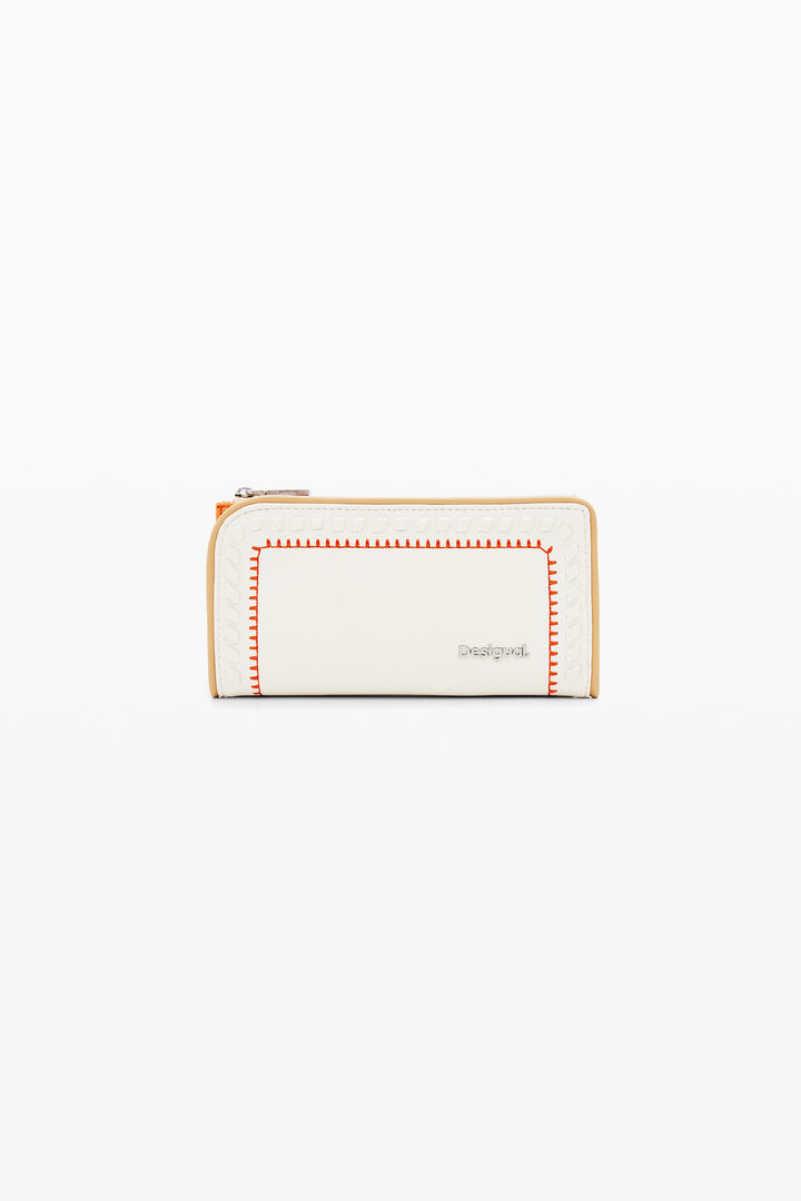 L wallet with topstitching