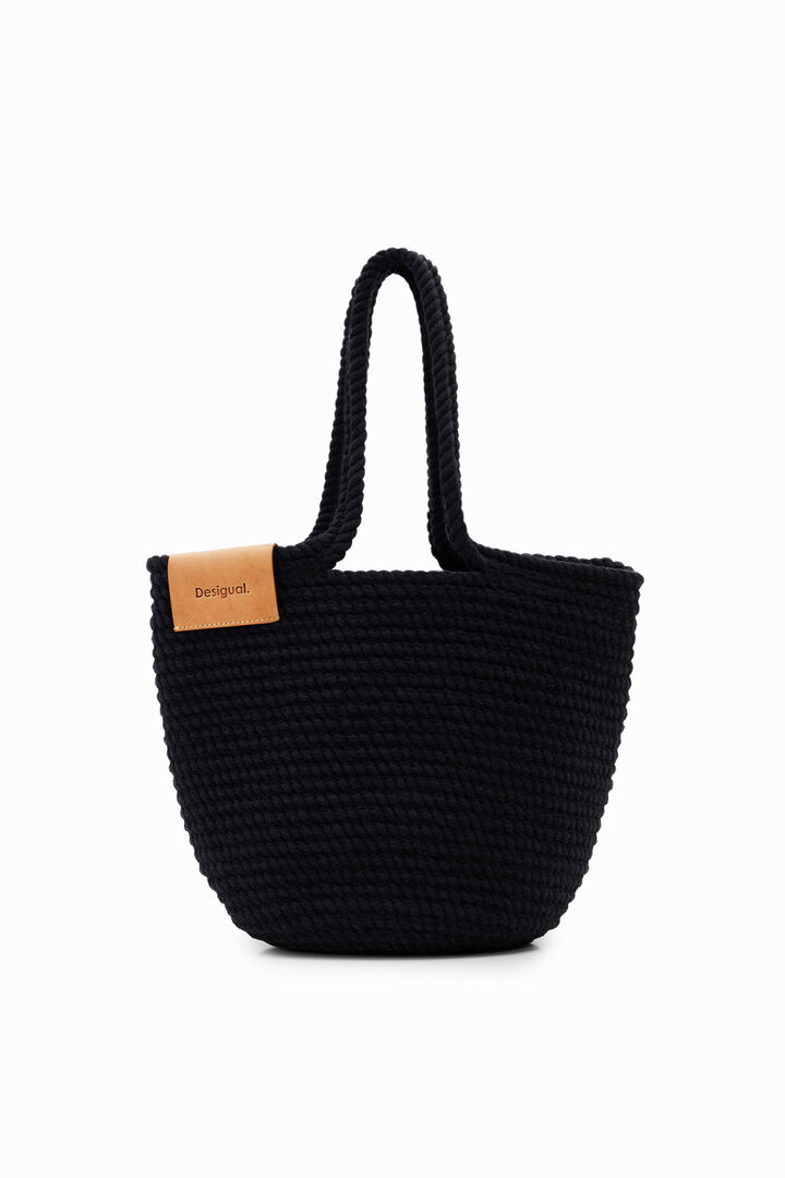 M woven leather basket | Desigual