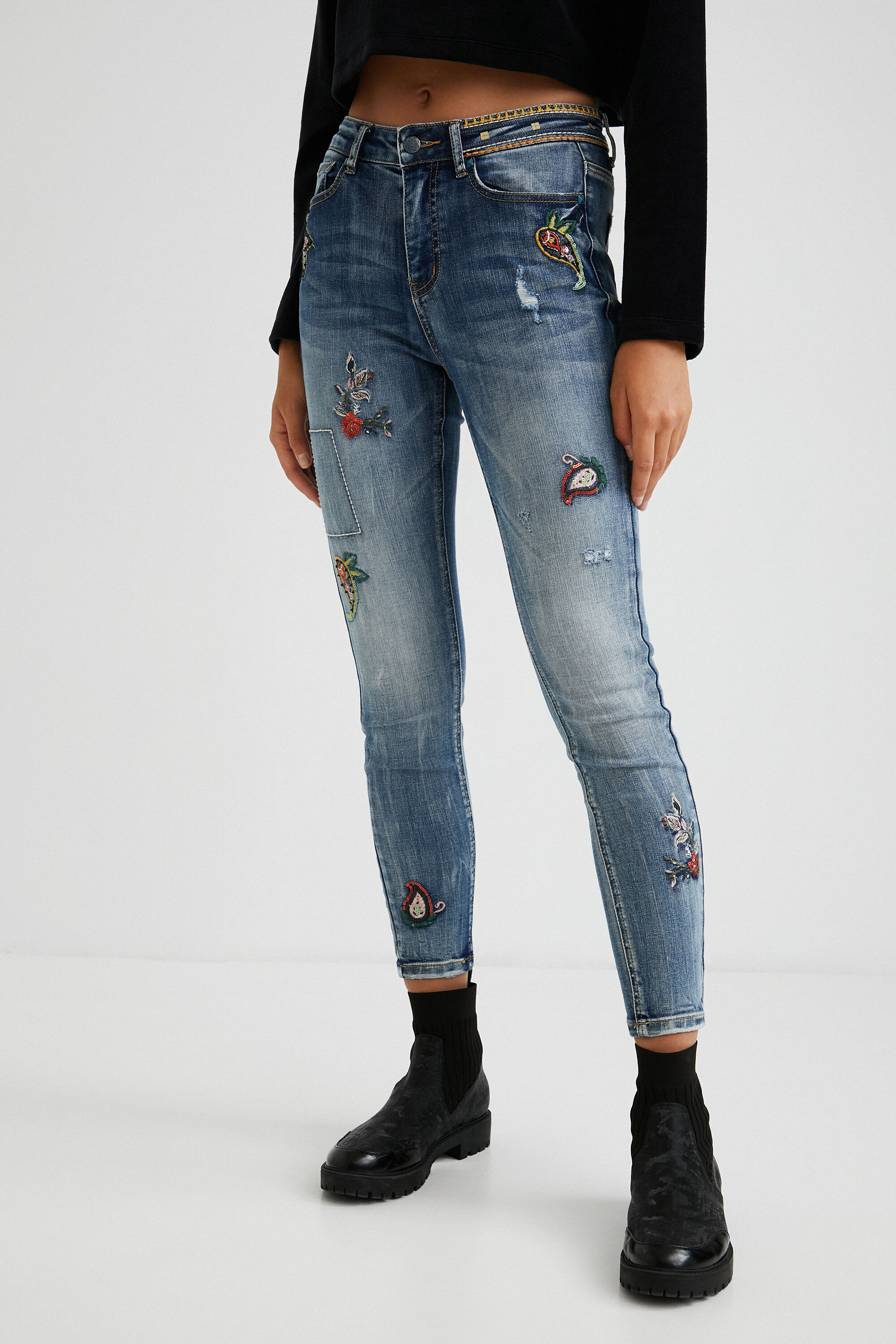 Pantalon vaquero skinny tobillero