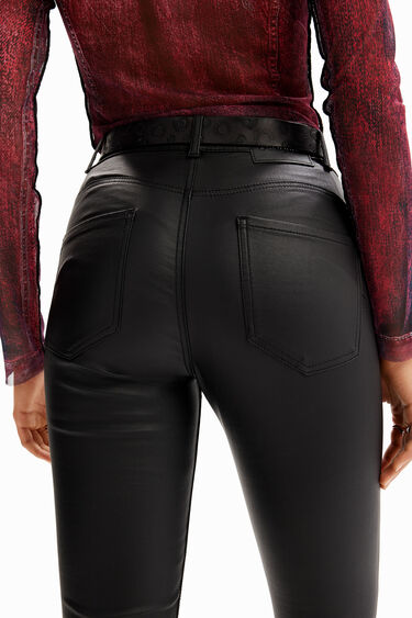 Leather-effect trousers | Desigual