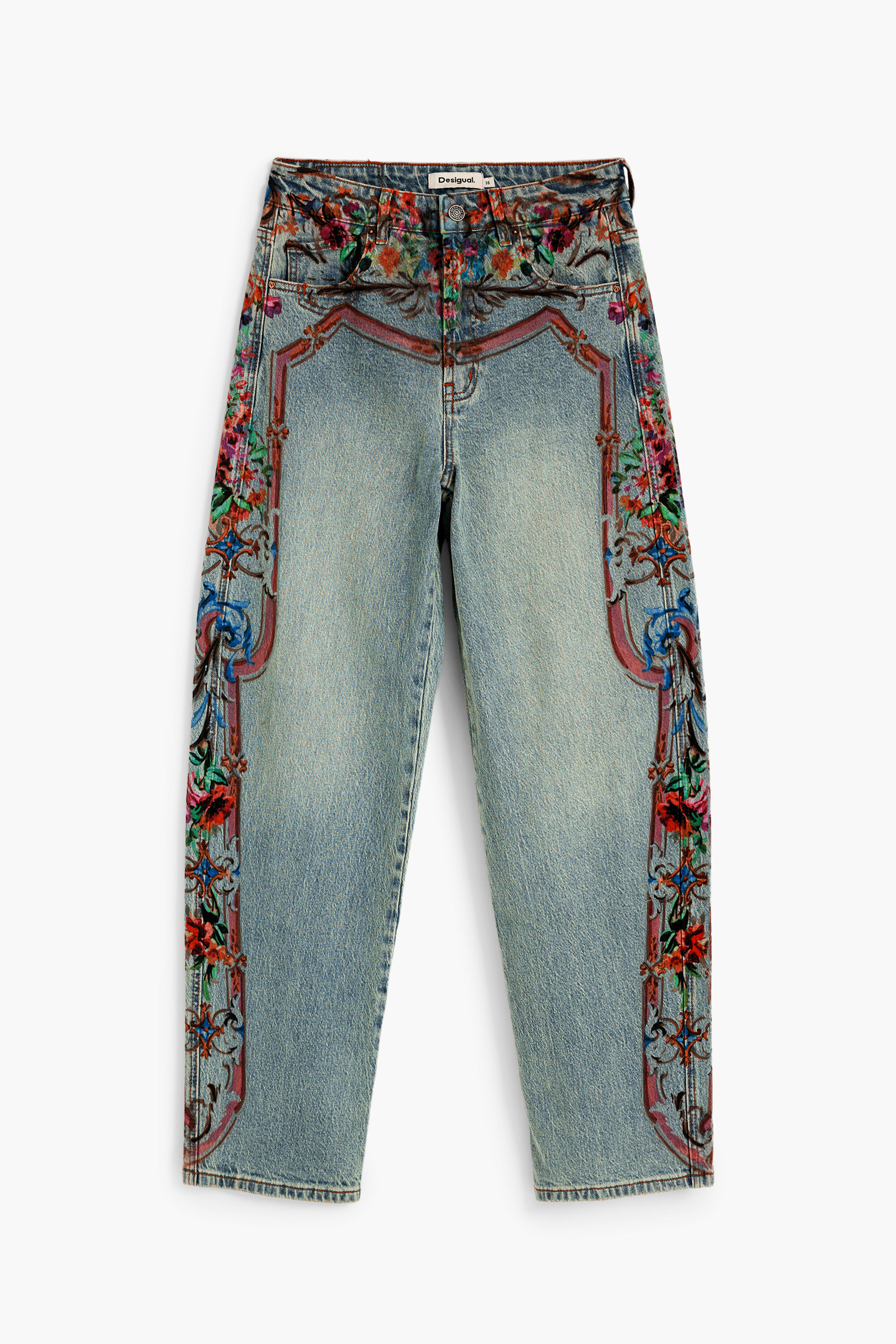 刺繍入りデニムジャケット 100％コットン 青 女性用 I Desigual.com