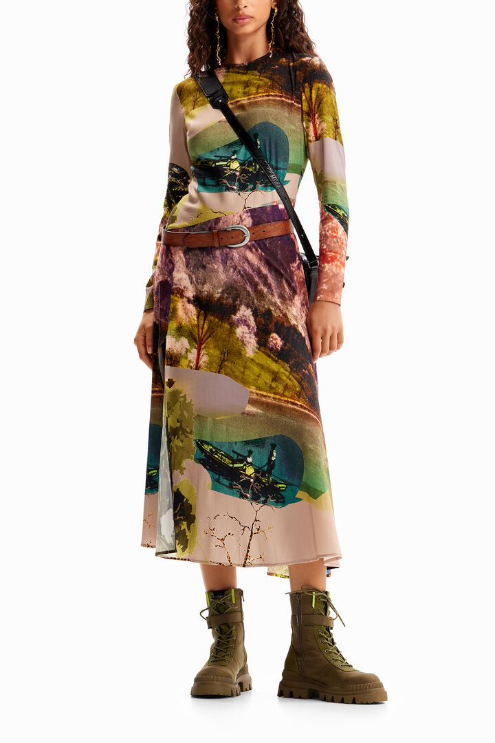 Vestido midi collage M. Christian Lacroix | Desigual