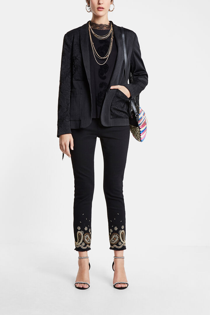 Fringed jacquard blazer | Desigual