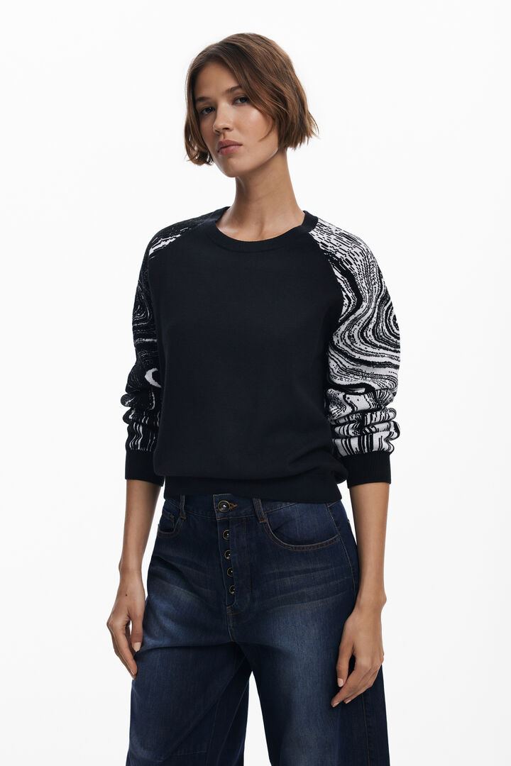 Pull manches marbrées