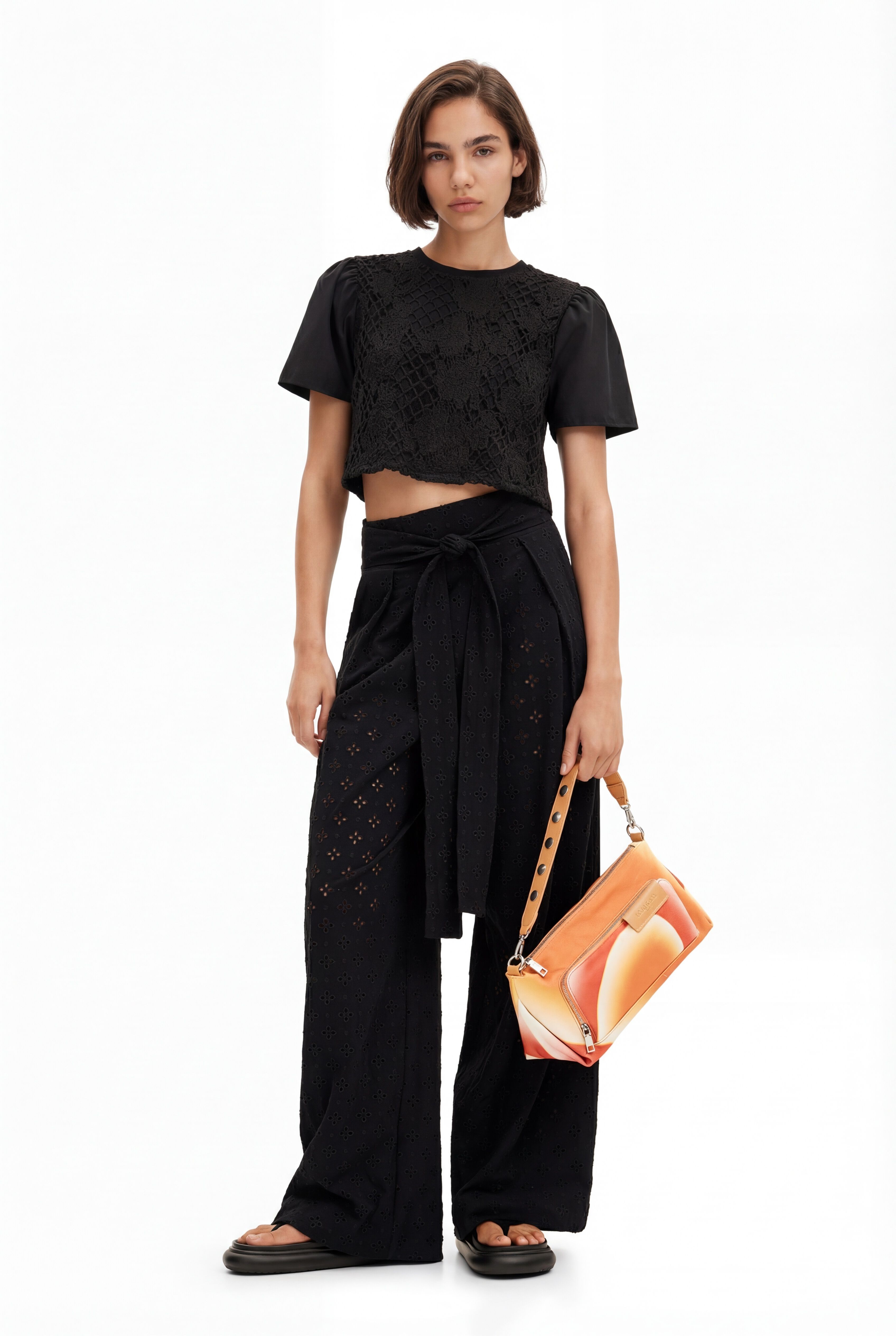 Pantalón largo liso - BLACK - XS
