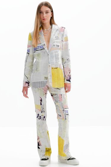 Newspaper collage blazer | Desigual