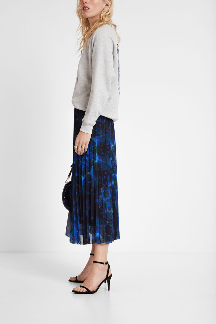 Gonna midi plissettata print mandala | Desigual