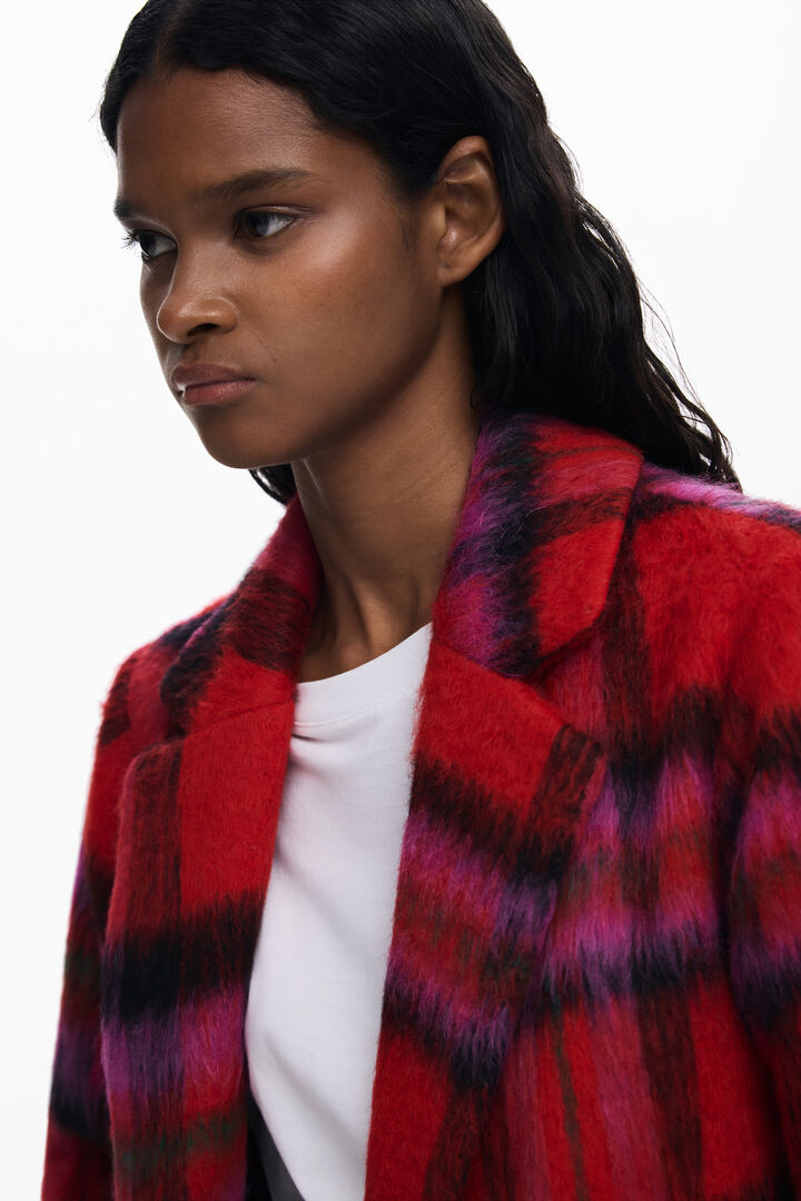 Roter Tartanmantel | Desigual