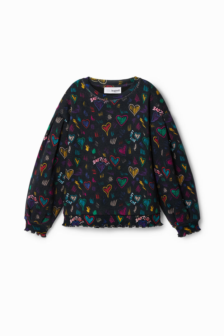 Sudadera dibujos corazones | Desigual