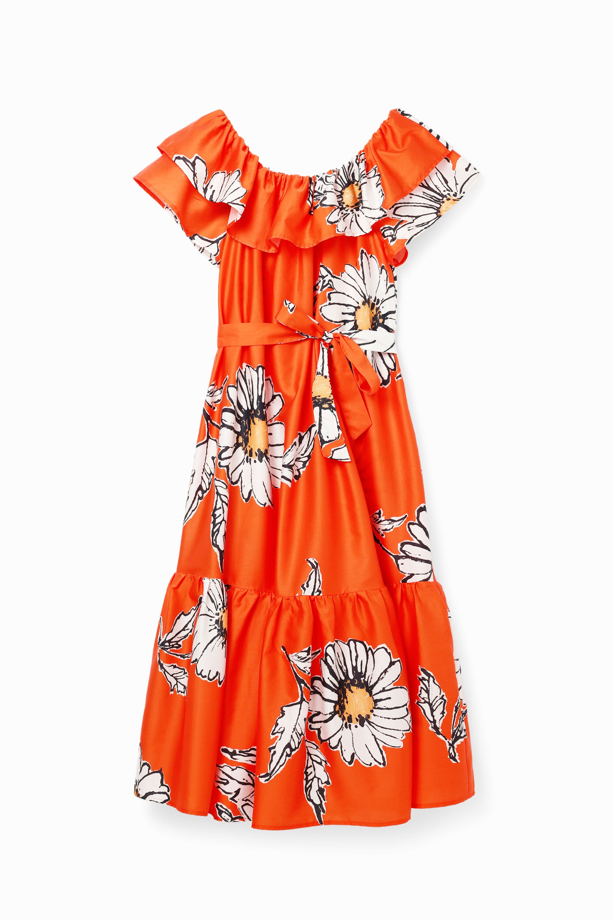 Daisy ruffle midi dress