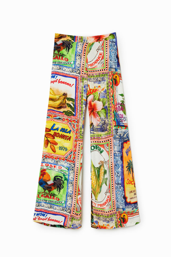 Pantalón wide leg postales Stella Jean | Desigual