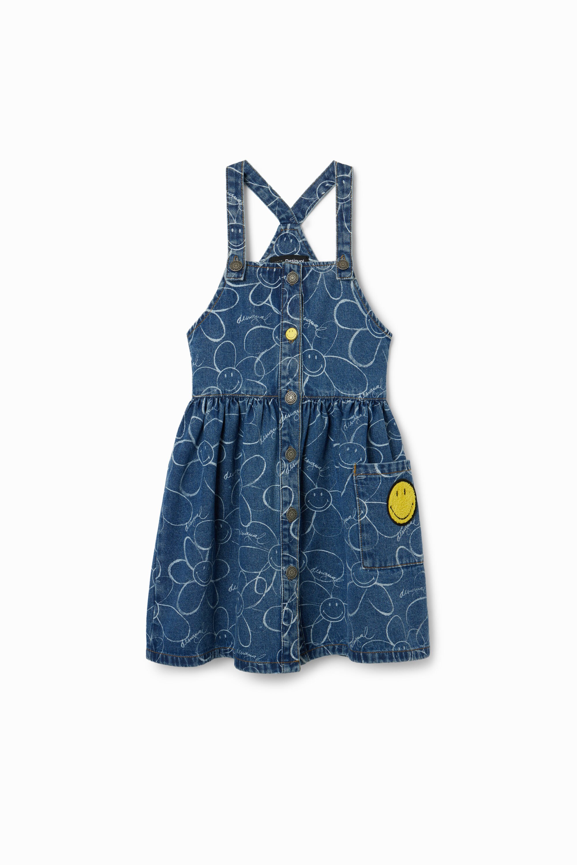 Buy GINI & JONY Grey Girls Round Neck Checked Dungaree Dress with Tee |  Shoppers Stop