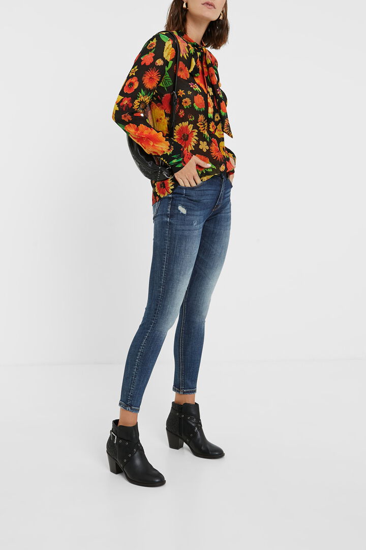 Silk blouse with bow | Desigual