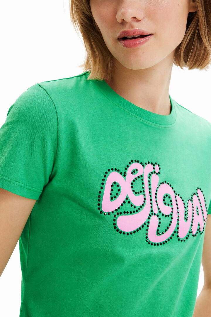 Short-sleeve rhinestone T-shirt | Desigual
