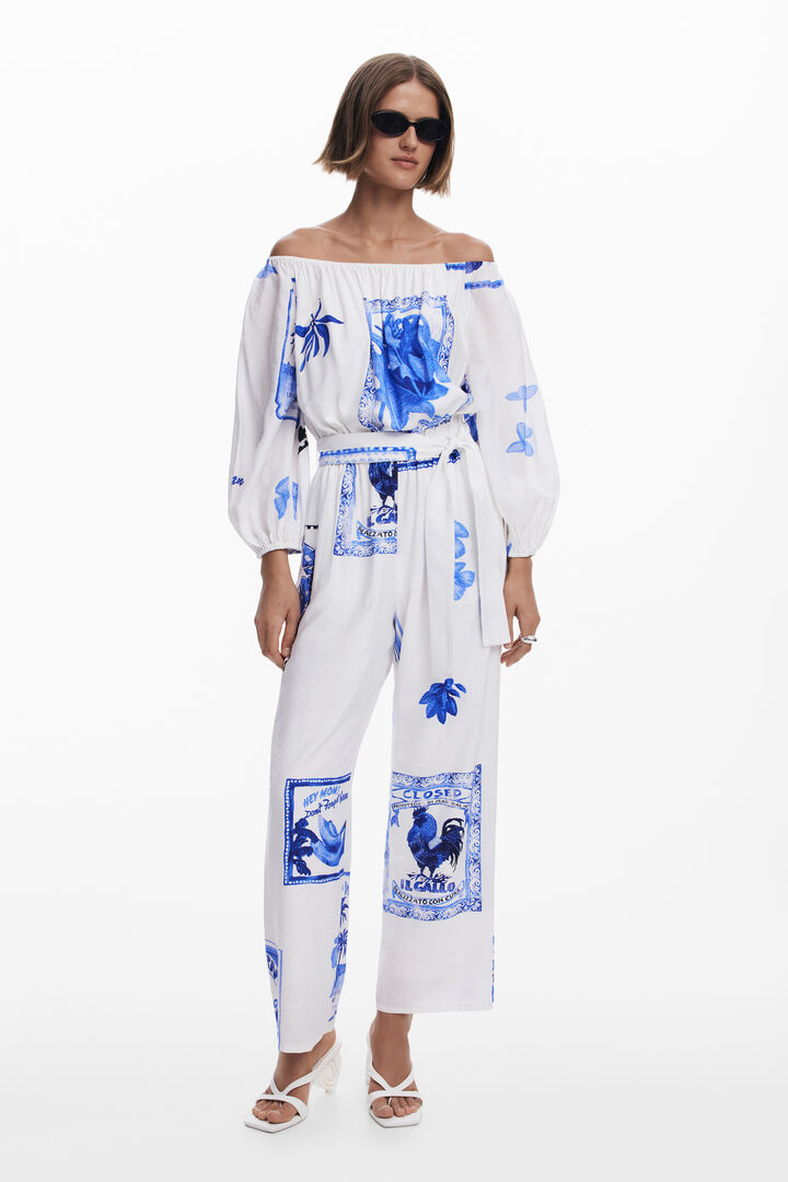 Postcard print jumpsuit | Desigual