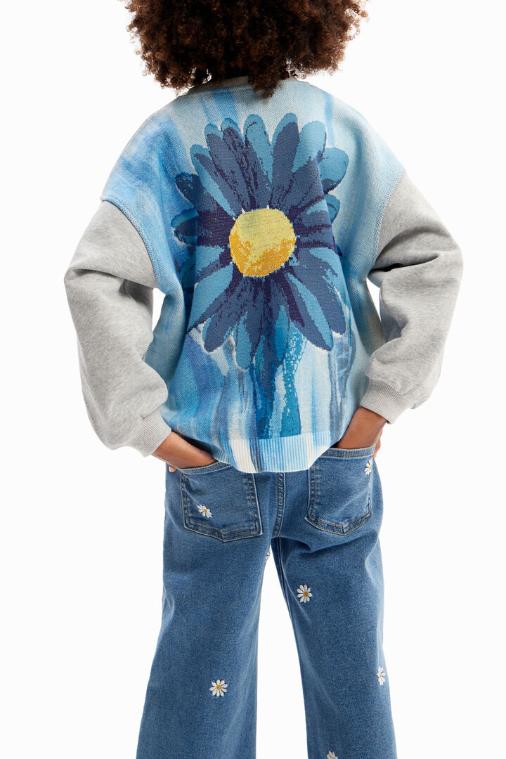 Oversized sweatshirt with flower illustration | Desigual