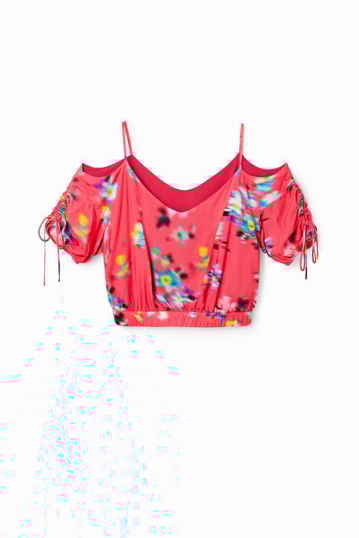 Brusa curta frunzit flors | Desigual