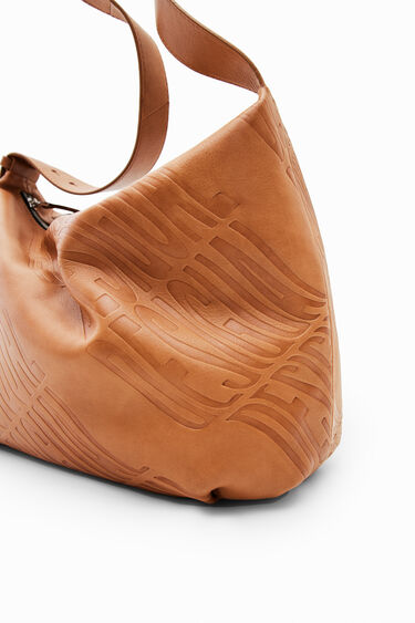 Grap Reden Pijnstiller Grote leren tas met logo's voor dames | Desigual.com